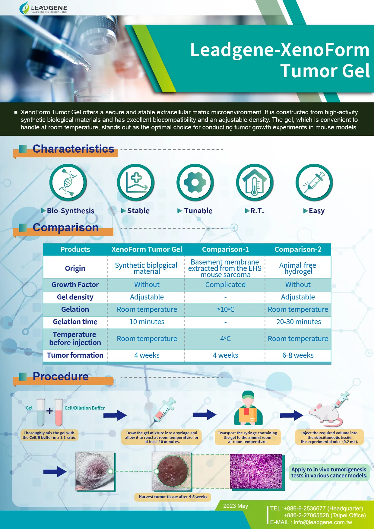 Leadgene® XenoForm Tumor Gel